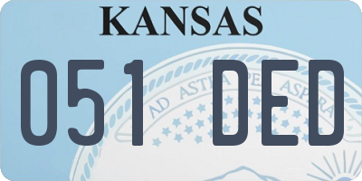 KS license plate 051DED