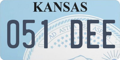 KS license plate 051DEE