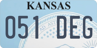 KS license plate 051DEG