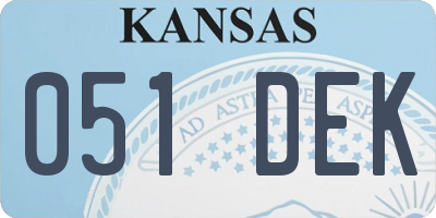 KS license plate 051DEK