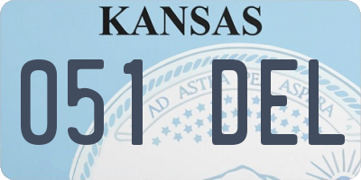 KS license plate 051DEL