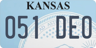 KS license plate 051DEO