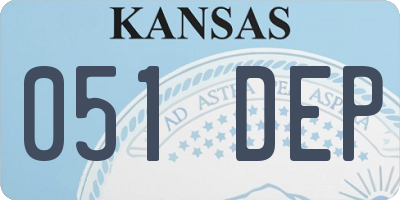 KS license plate 051DEP