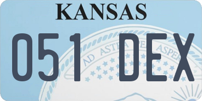 KS license plate 051DEX