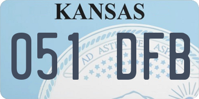 KS license plate 051DFB