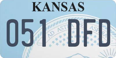 KS license plate 051DFD