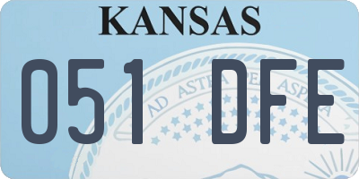 KS license plate 051DFE