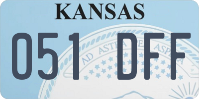 KS license plate 051DFF