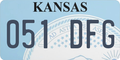 KS license plate 051DFG