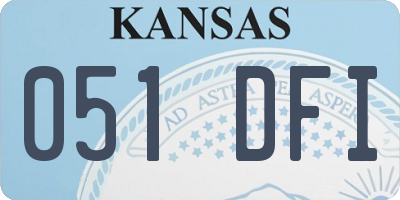 KS license plate 051DFI