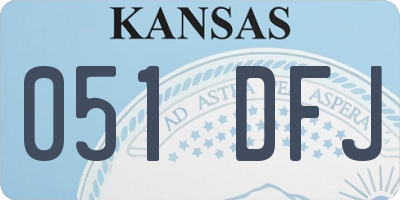 KS license plate 051DFJ