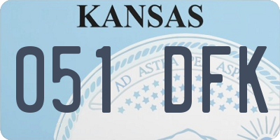 KS license plate 051DFK