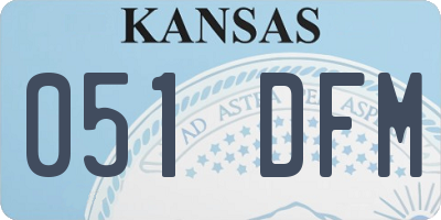 KS license plate 051DFM