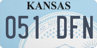 KS license plate 051DFN