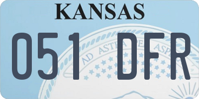 KS license plate 051DFR