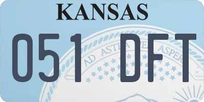 KS license plate 051DFT