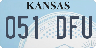 KS license plate 051DFU