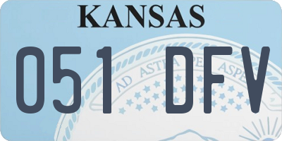 KS license plate 051DFV