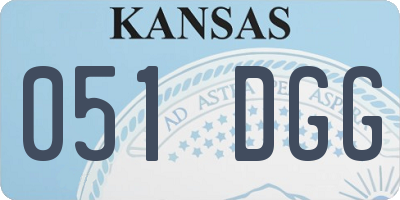 KS license plate 051DGG