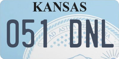 KS license plate 051DNL