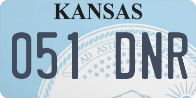 KS license plate 051DNR