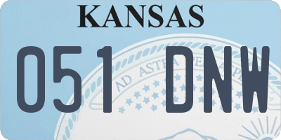 KS license plate 051DNW