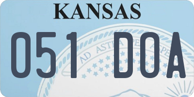 KS license plate 051DOA