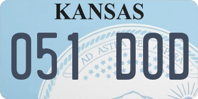 KS license plate 051DOD