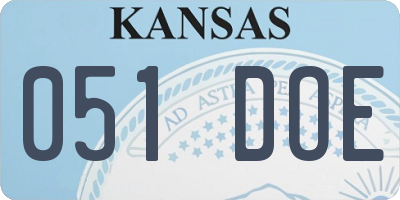 KS license plate 051DOE