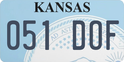 KS license plate 051DOF