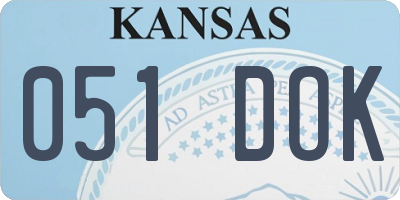 KS license plate 051DOK