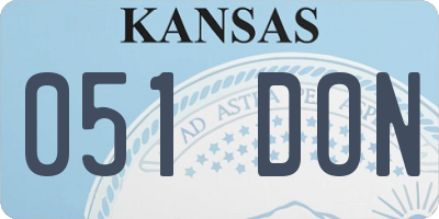 KS license plate 051DON