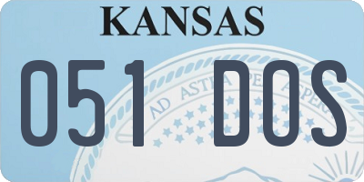 KS license plate 051DOS