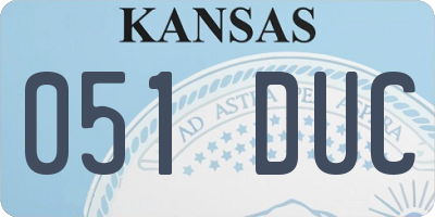 KS license plate 051DUC
