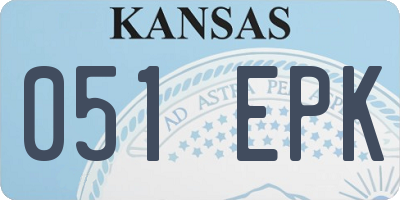 KS license plate 051EPK