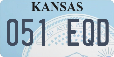 KS license plate 051EQD