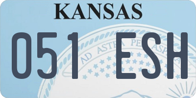 KS license plate 051ESH