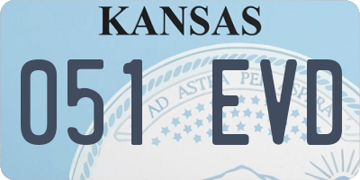KS license plate 051EVD