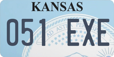 KS license plate 051EXE
