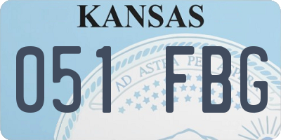 KS license plate 051FBG