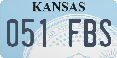 KS license plate 051FBS