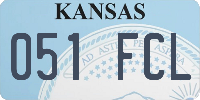KS license plate 051FCL