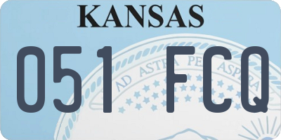 KS license plate 051FCQ