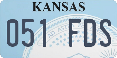 KS license plate 051FDS