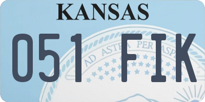KS license plate 051FIK