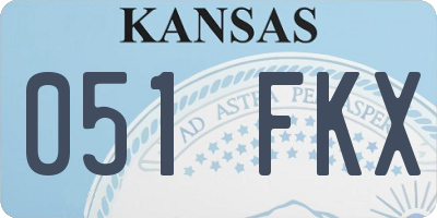 KS license plate 051FKX