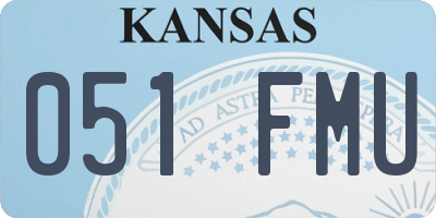 KS license plate 051FMU