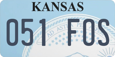 KS license plate 051FOS