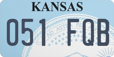 KS license plate 051FQB