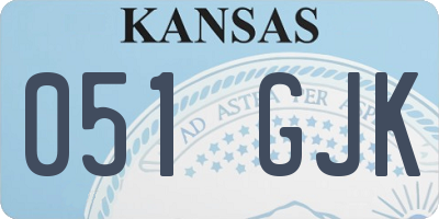 KS license plate 051GJK